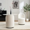 Set of 2 Modern Swivel Barrel Dining Chairs,Velvet Upholstered Accent Chairs,360° Round Armless Chair for Kitchen or Vanity-Coolbibila - 2 of 4