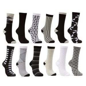 Mio Marino Women's Dress Crew Socks 12 Pack - 1 of 4