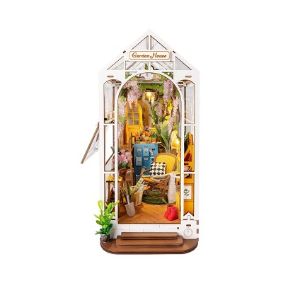 ROBOTIME 3D Jigsaw Puzzle DIY Book Nook Kit,Miniature Dollhouse Bookend Stand DIY Bookshelf Insert, Multicolored, 4.3"*8"*9.5"