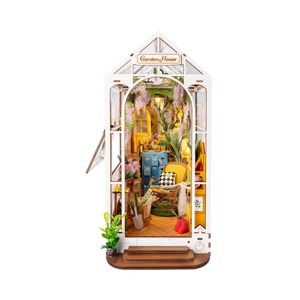 ROBOTIME 3D Jigsaw Puzzle DIY Book Nook Kit,Miniature Dollhouse Bookend Stand DIY Bookshelf Insert, Multicolored, 4.3"*8"*9.5" - 1 of 4
