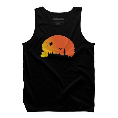 Men's Design By Humans Halloween witch silhouette By InfaredDesigns Tank Top