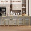 Coucheta Bar stools set of 2/4,  22" Kitchen Bar stools with Footrest, PU Upholstered Barstool with Back&Thick Cushion, Bar Chairs for Kitchen Island - 2 of 4