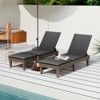 Tangkula 2PCS Patio Lounge Chair Recliner Chair w/ 3-Position Adjustable Backrest & Cushion Brown & Gray - 2 of 4