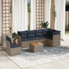 vidaXL Patio Sofa Set with Cushions 7 Piece, Outdoor Conversation Set, Patio Furniture Set for Balcony Garden, Modern Style, Gray Poly Rattan - 2 of 4