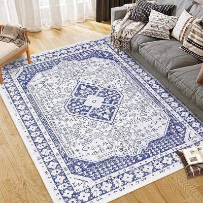 Vintage Boho Printed Area Rugs for Living Room,Stain Resistant Washable Rug,Large Soft Low Pile Carpet for Bedroom/Dining Room
