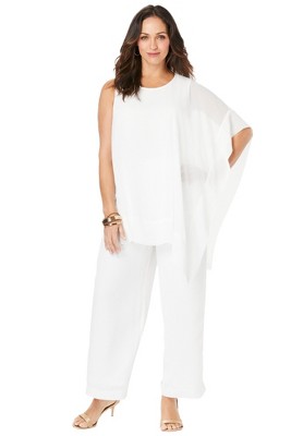 Jessica London Women's Plus Size 2-piece Pant Set, 12 W - White : Target
