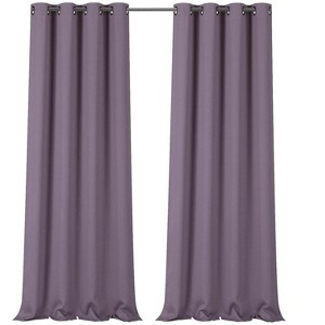 GoodGram 2 Pack Hotel Thermal Grommet 100% Blackout Window Curtain Panels - 1 of 3