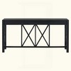 KIGFTSOD Acacia Veneer Console Table with 4 Spacious Drawers & Crisscross Design, Open Storage for Farmhouse Living Room, Kitchen, Hallway - 4 of 4