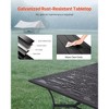 VEVOR Outdoor Patio Dining Table, 59 inch Long Rectangular Metal Steel Slat Backyard Bistro Tables for 4-6, with 1.5 in Umbrella Hole, Black - 4 of 4