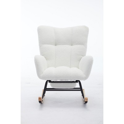 Ridstar Modern Accent Chair, Armchairs with High Backrest For Living Room-White