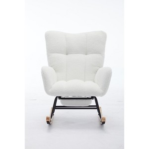Ridstar Modern Accent Chair, Armchairs with High Backrest For Living Room-White - 1 of 4