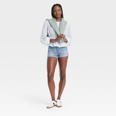 Women's High-Rise Cutoff Mini Jean Shorts - Universal Thread' - image 3