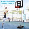 Portable basketball hoop outdoor 62-20in Adjustable Basketball Goal System, 44 Inch Outdoor Hoop & Goals for Youth, and Adults in Backyard,Garage - 2 of 4