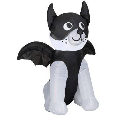 Gemmy Airblown Inflatable Frenchie Dog w/Bat Wings, 3.5 ft Tall, Multi