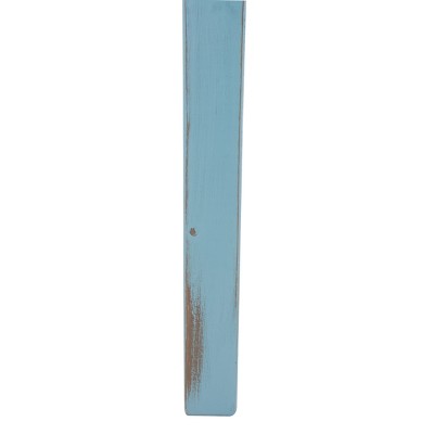 Blue and Oak Wood Console Table with Storage Drawer