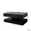 Kumasinova 16.9" Chic 2-Tier LED Coffee Table with Drawer,Modern Stone Grain Center Table for Living Room,PB&MDF Cocktail Table with RGB Lights - 2 of 4