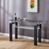 Vynxaria Black MDF Console Table, Tempered Glass Top, Modern Foyer Area Table - 2 of 4
