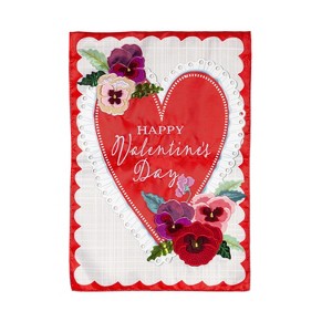 Lace Heart Applique Garden Flag - 1 of 1
