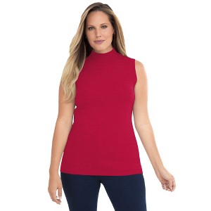 Jessica London Women's Plus Size Fine Gauge Mockneck Sweater - 1 of 4