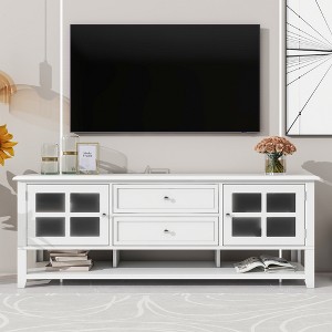 Modern TV Stand for TVs Up to 60", Media Console TV Cabinet, Wood Entertainment Center, Multi-Functional Storage Cabinet with Shelves for Living Room - 1 of 1