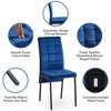 Velvet High Back Nordic Dining Chair Modern Fabric Chair with Black Legs, Set of 4 - 3 of 4
