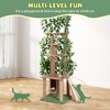 Sandinrayli 76 in. Cat Tree Tower Condo with Green Leaves and Scratching Posts - 3 of 4