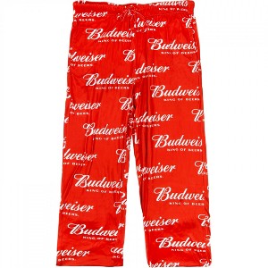 Mens Budweiser Logo All Over Print Red Lounge Pants - 1 of 2
