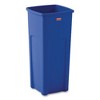 Rubbermaid Commercial Untouchable Square Waste Receptacle, 23 gal, Plastic, Blue - 2 of 4