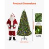 VEVOR Christmas Tree, 7.2ft Prelit Artificial Xmas Tree,Decor Trees with 470 Colorful LED Lights,11 Lighting Modes,1346 Branch Tips & Metal Base,Green - 3 of 4