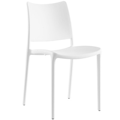 Hipster Dining Side Chair White - Modway: Modern Armless Polypropylene, Spot Clean, No Assembly Required