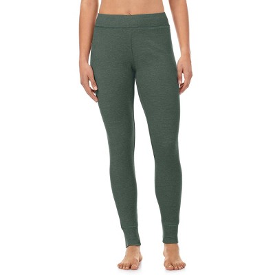 Warm Essentials by Cuddl Duds Women's Waffle Ribbed Combo Leggings with Smooth Edge