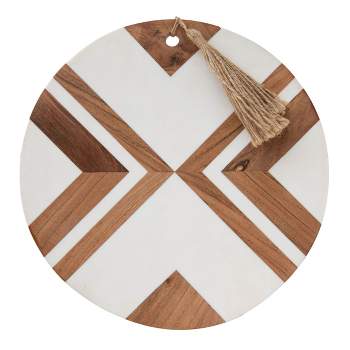 Shiraleah Assorted Set Of 2 Round Montana Wood Cutting Boards, Natural
