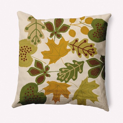 16"x16" Fall Leaves Square Throw Pillow - e by design