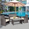 Tangkula 8PCS Patio Outdoor Rattan Furniture Set w/ Cushioned Chair Loveseat Table - 2 of 4