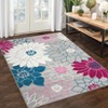 Large Machine Washable Area Rugs 10x14 Modern Flower Carpet with Non-Slip Backing Stain and Water Resistant Soft Low Pile Rugs Farmhouse Accent - 3 of 4