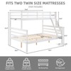 AZL1 Life Concept Beds Twin over Full Bunk Bed Safe Comfortable Sleeping Strong Wooden Frame Eco Responsible Ladder, White, 78.35"*59.06"*61.81" - 4 of 4
