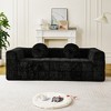 2/3-Seater Boneless Sofa Couch, Checkered Design Sofa with Circular Pillows for Living Room - ModernLuxe - 2 of 4
