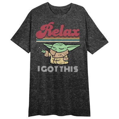 The Mandalorian Relax I Got This Crew Neck Short Sleeve Black Heather Women's Night Shirt
