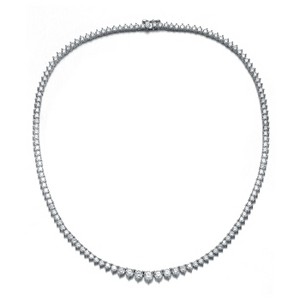 Guili Graduated Tennis Chain Necklace with Clear Cubic Zirconia, adding brilliance and charm to your collection for a sophisticated look. - 1 of 3