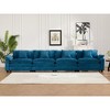 Wider Armrest 3-Seater Chenille Straight Sectional Sofas with Double-Layer Cushions and Modular Design - 2 of 4