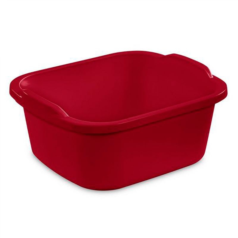 Sterilite Convenient Extra Large Heavy Duty Multi-Functional Home 12 Quart Standard Sink Dish Washing Plastic Storage Pan, Red (32 Pack), 2 of 7