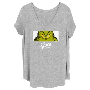 Junior's Dr. Seuss Grinch Eyes Crop T-Shirt - 1 of 4