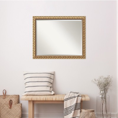 Florentine Gold Ornate Beveled Wood Framed Wall Mirror