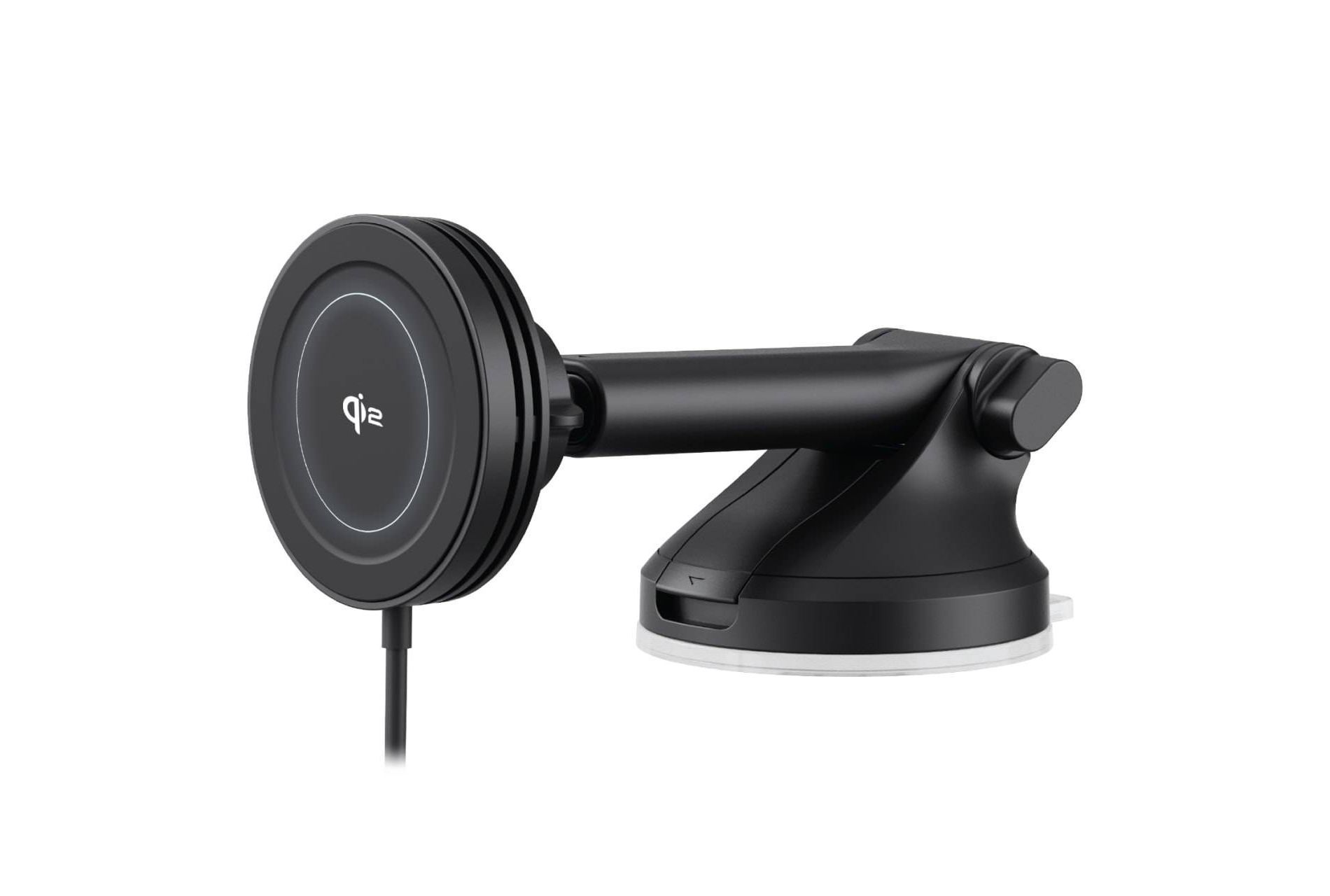 iOttie Velox Mini Qi2 Wireless Dash & Windshield Car Phone Mount - Black: USB-C Car Accessories