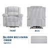Corduroy Recliner Chair, Manual Adjustable Recliner Sofa with Handle, Pillow Top Arms, Thick Padding, Side Pocket, 400Lbs Capacity - 4 of 4