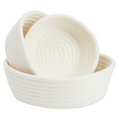 Farmlyn Creek Cotton Woven Baskets for Storage, White Organizers (3 Si