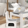 VYNXARIA 3 PC Kids Table and Chair Set, 2 in 1 Toddler Table and Chair Set with Reversible Tabletop Blackboard, Storage Bookshelves for Playroom,Gray - 3 of 4