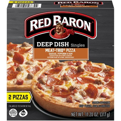 Red Baron Deep Dish Singles Meat Trio Frozen Pizza - 11.2oz