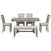 CAVINAS Dining Table Set for 6 Rubber Wood Dining Table Set with Wood Grain Pattern Tabletop Solid Wood Veneer for Kitchen - 4 of 4