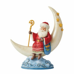 Jim Shore 8.0 Inch Starry Night Santa Crescent Moon Santa Figurines - 1 of 3